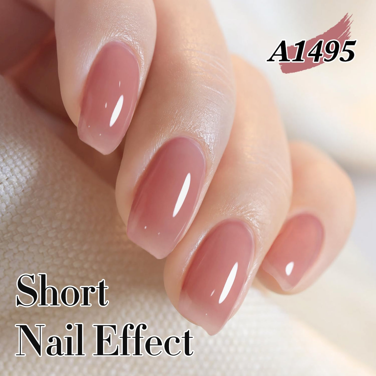Double Rhythm 0.50 OZ Translucent Gel Polish Same Color Same Bottle Sheer Pastel Neutral Natural Milky 15 ML Jelly UV Nail Art DIY at Home (Pale Purple Pink-A1495)