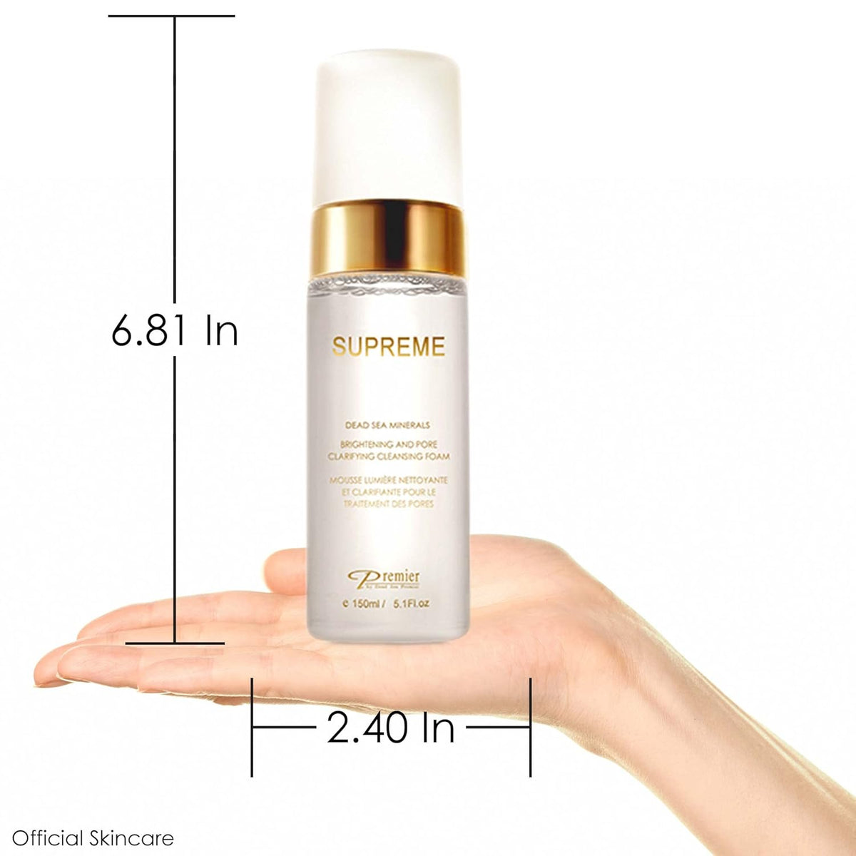 Premier Dead Sea Supreme Brightening & Pore Clarifying Cleansing Foam 5.1 Fl oz
