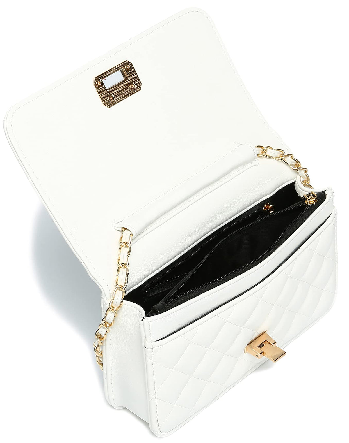 HAKSIM Women Leather Shoulder Bag Fashion Clutch Handbag Quilted Designer Crossbody Bag with Chain Strap
