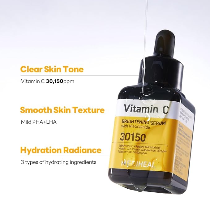 Mediheal Vita Glow Set – Vitamin C Brightening Serum & Eye Patches for Radiant Skin, Dark Circles & Dullness