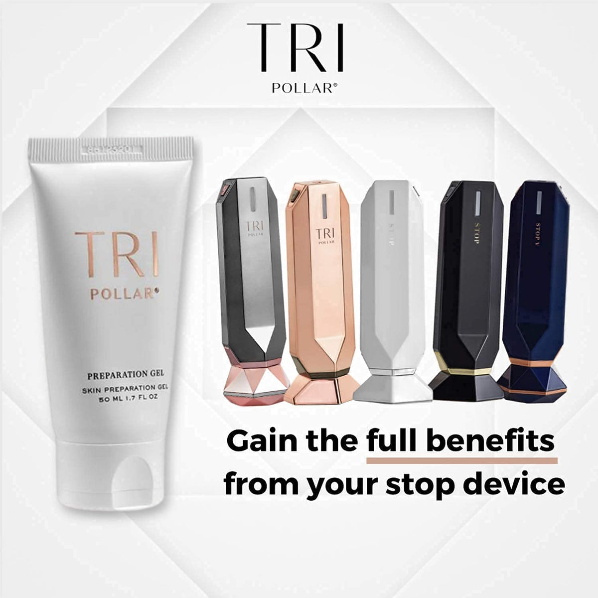 TriPollar Stop Preparation Gel 50ml (X4) - High Radio Frequency Skin Tightening Facial Machine Gel - Professional Home RF Anti-Aging Formula - Compatible with TriPollar Stop Devices - FDA Cleared