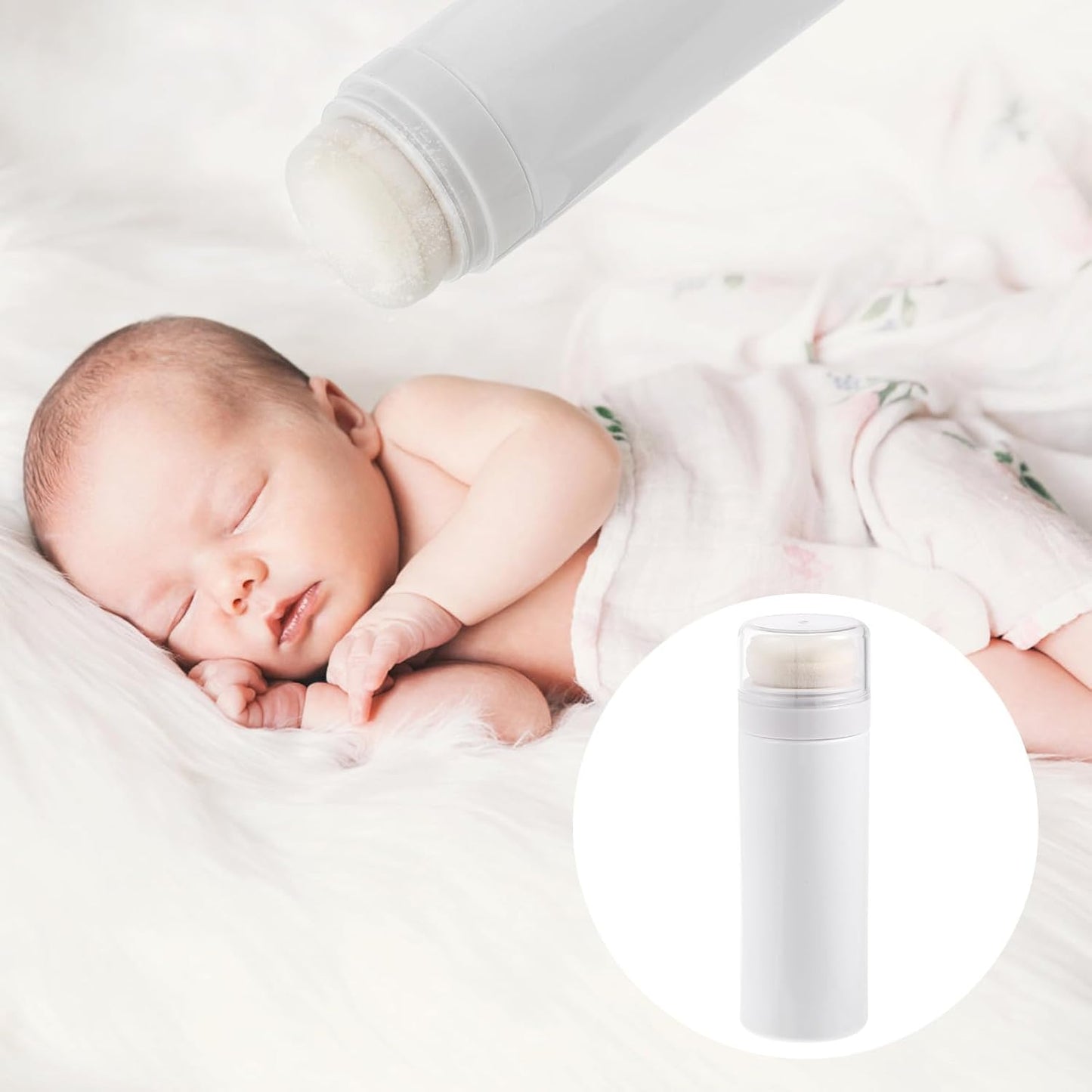 Travel Powder Puff Box with Puff, Body Powder Dispenser for Baby and Women, Loose Powder Bottle Container for Talcum and Dusting Powder