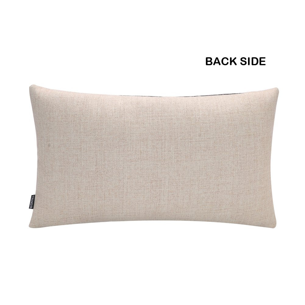 TRENDIN Farmhouse Pillow Covers 20x12 Inch Rusted Black Home is Our Happy Place Quotes Farmhouse Decor Housewarming Gifts Rectangular Decorative Cushion Cover PL571TR