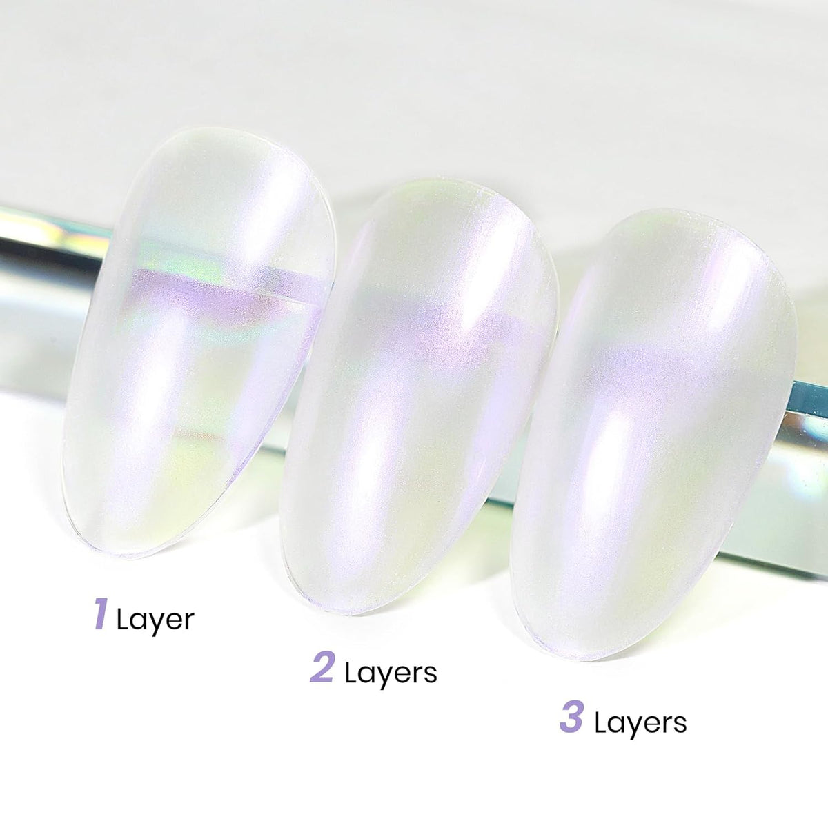 MIZHSE Quick Dry Mermaid Pearl Nail Polish, Purple Aurora Effect Nail Polish 15Ml, Fingernail and Toenail Polish Glossy Long Lasting Home DIY Nail Art Gift