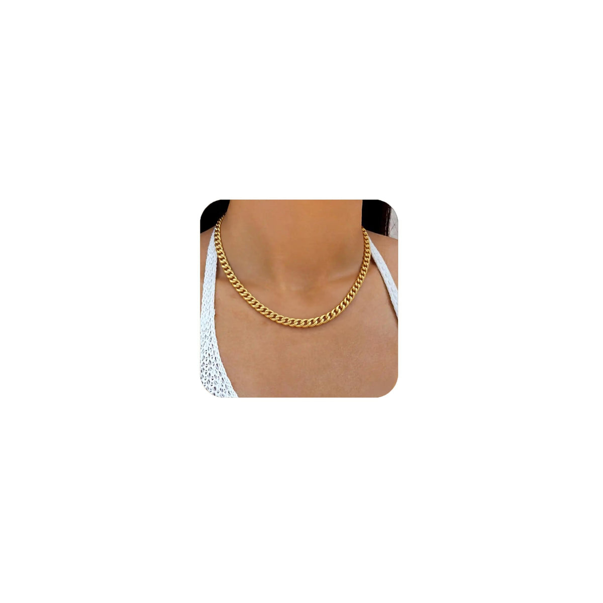 Trendy Stainless Steel Gold Plated Charm Necklace with Heart Pearl Pepper Conch Ceramic Pendant Necklace for Women Collares Chokers Jewelry (gold necklace)