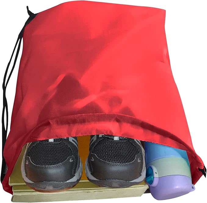 Drawstring Backpack Bulk 70Pcs String Backpack Drawstring Bags Cinch Bag Sackpack for Men Women Gym(Red)