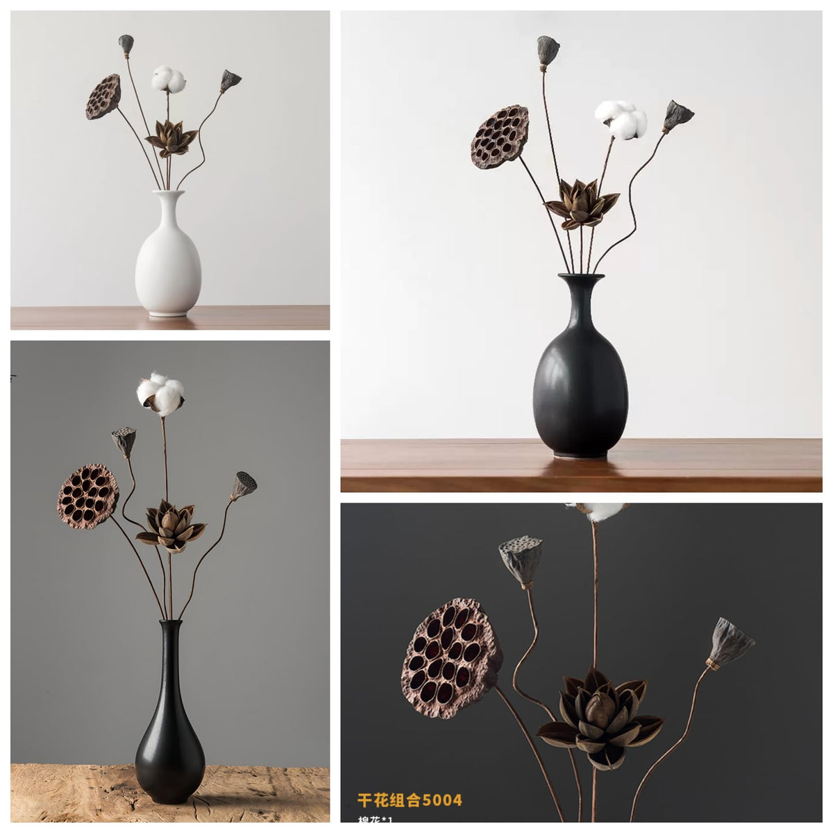 YAOBAOX 5004 Handmade Natural Dried Flowers Decor, for Modem Home Table Vase Decor, Farmhouse Party Floral for DIY Arrangement Props Gift Décor Ikebana (Flower Head and stem are Separate)