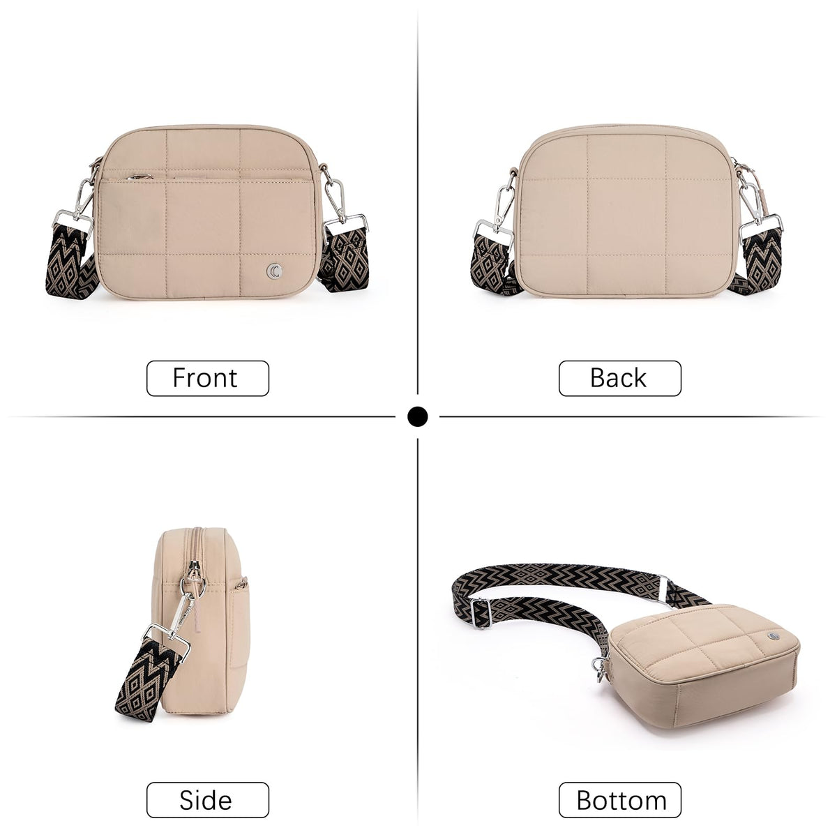 CLUCI Quilted Crossbody Bags for Women Lightweight Puffer Shoulder Bag Travel Purses with Wide Strap