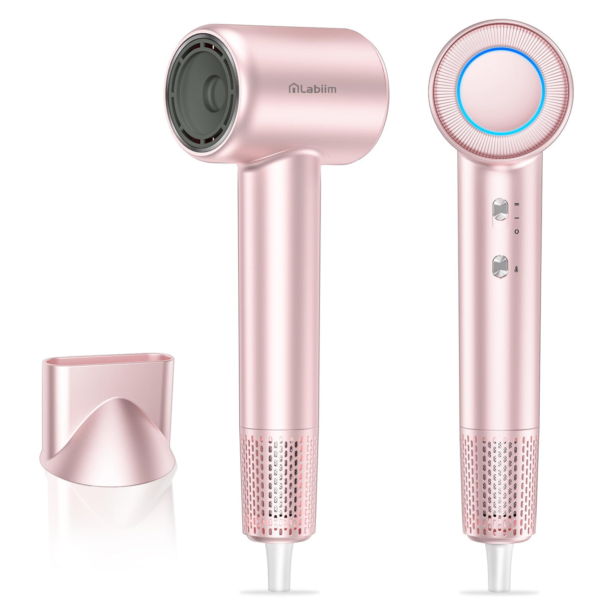 Labiim Hair Dryer, High-Speed Ionic Low Noise Blow Dryer with Brushless Motor for Fast Drying, Thermo-Control Quiet Compact Hair Blow Dryer, Hairdryer with 1 Nozzle Attachments for Home Salon Travel