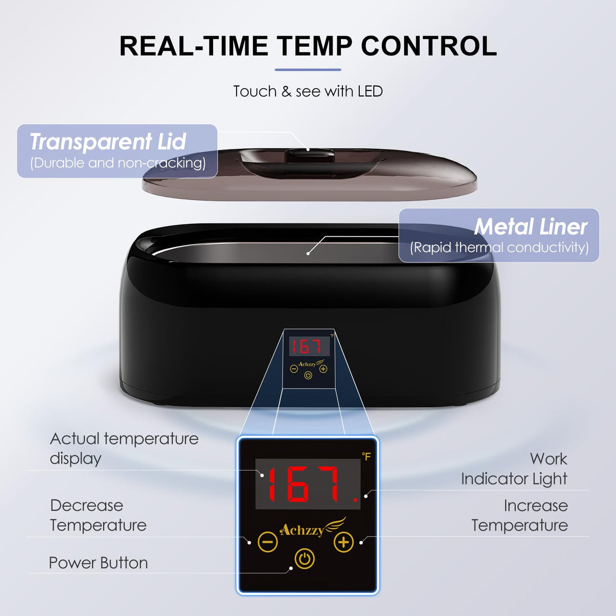 4000ml Paraffin Wax Machine for Hand and Feet - Professional Wax Warmer with 200W Thermal Core, LED Real-time Temp Control & 167°F Rapid Melting, Intense Hydration with Hand Wax Paraffin Bath