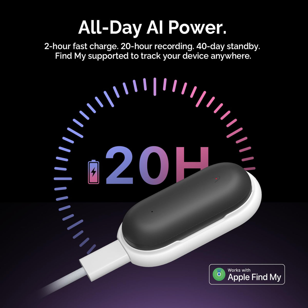 AI Voice Recorder, PLAUD NotePin Voice Recorder, App Control, AI Notetaker, AI Transcribe & Summarize, Support 112 Languages, 64GB Memory, Audio Recorder for Lectures, Meetings, Cosmic Gray