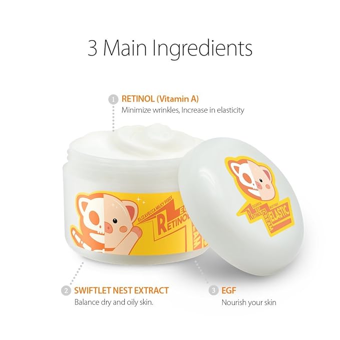 Elizavecca Milky Piggy Retinol Cream 100g/3.53 fl.oz. - Retinol Swiftlet Nest Extract (69.9%) |Face Cream |