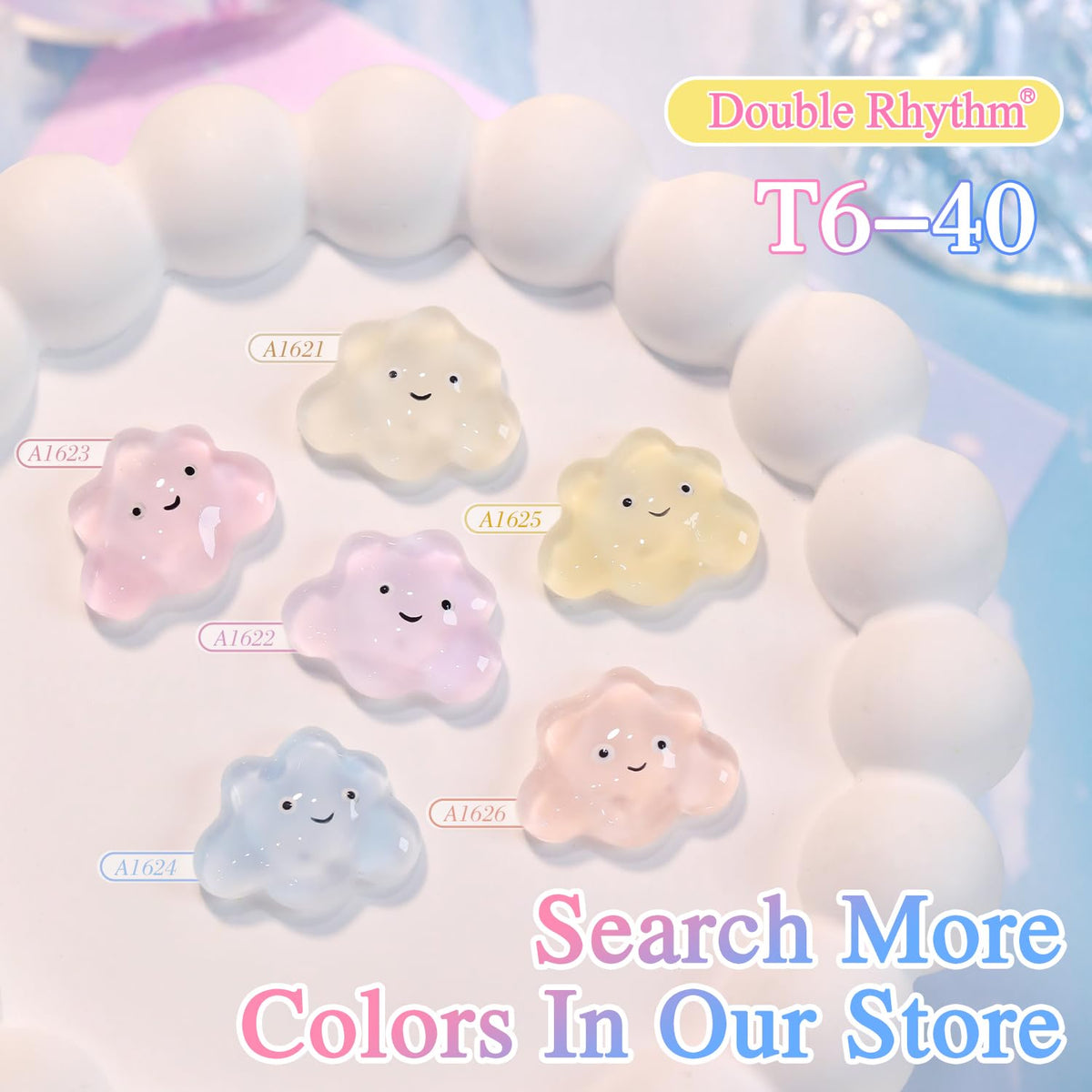 Double Rhythm 0.50 OZ Translucent Gel Polish Same Color Same Bottle Sheer Pastel Neutral Natural Milky 15 ML Jelly UV Nail Art DIY at Home (Blue-A1624)