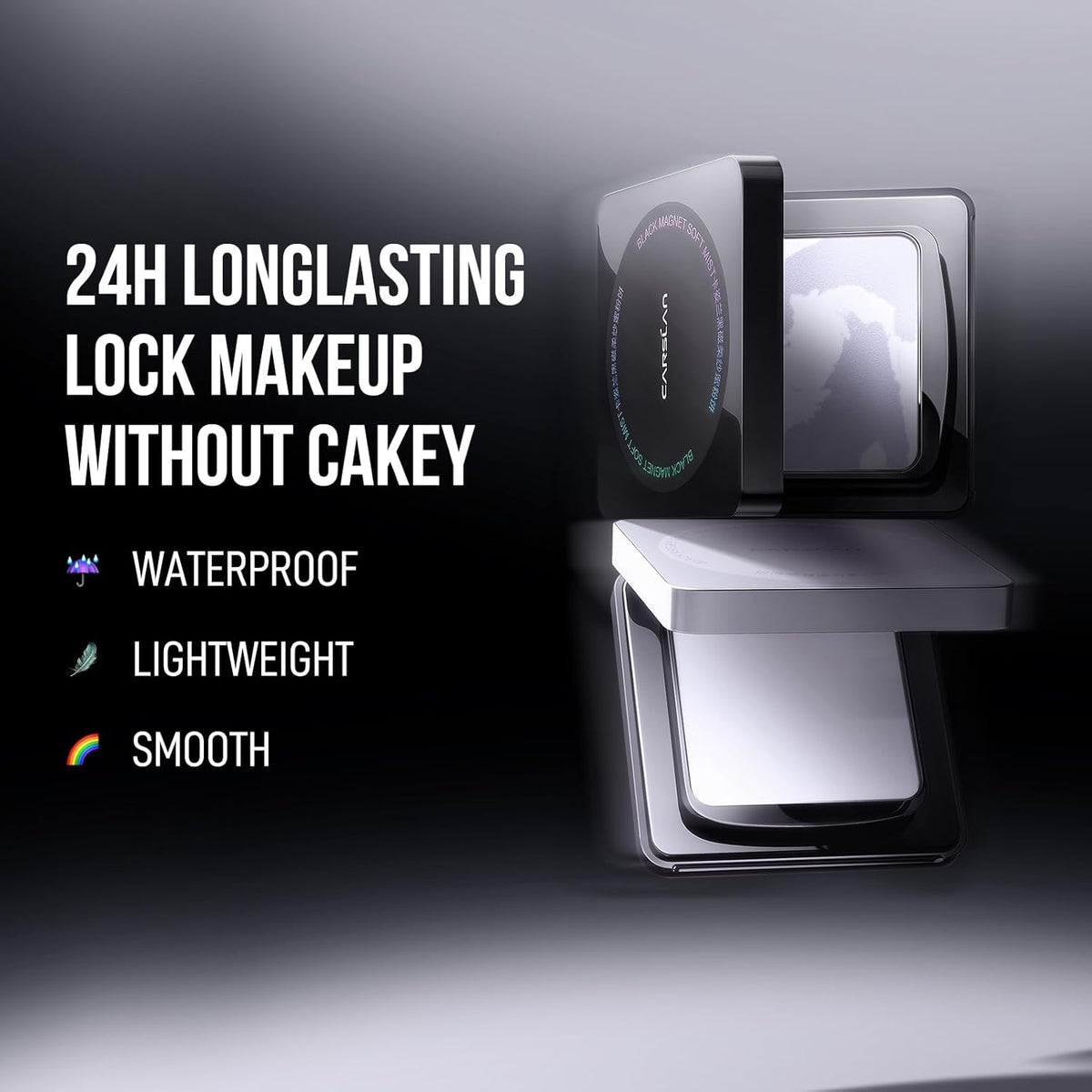 Waterproof Face Pressed Powder Compact, 24H Longlasting Oil Control Pressed Setting Powder Talc-Free Makeup, Shine Free, Poreless, Smooth, 02 for oily skin (0.28Oz)