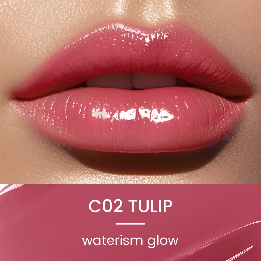 CATKIN Glossy Lip Balm Ultra Hydating Glow Lip Tinted Jelly Plump Melting Balm Shea Butter Repair Soothing For Dry Lips Dewy Finished 0.12 oz 2pcs Set 02
