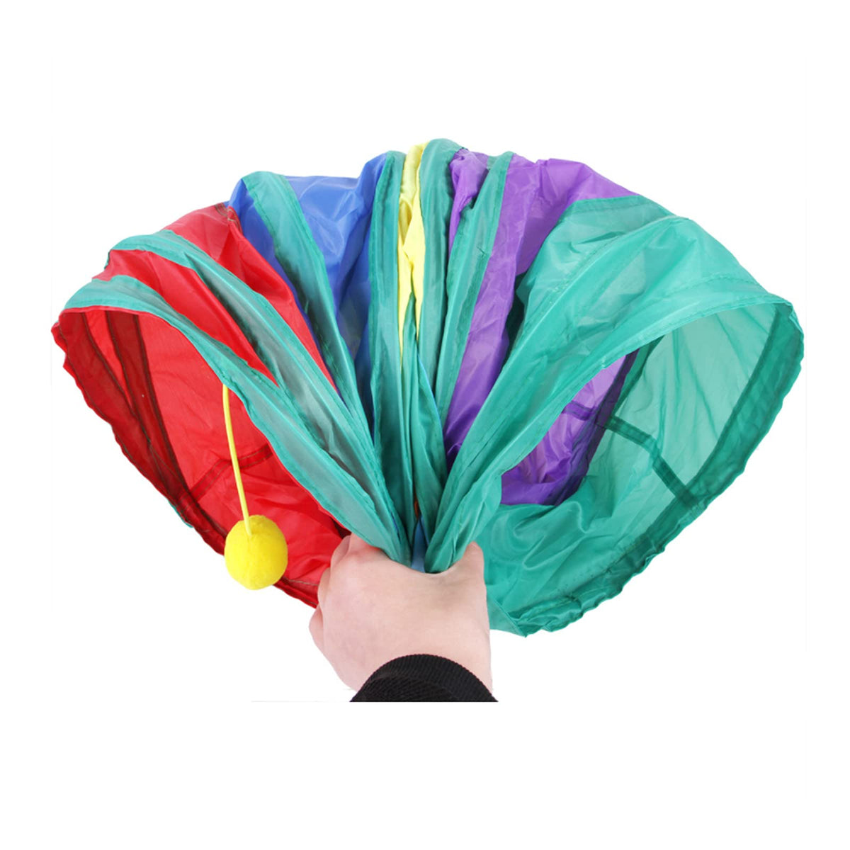 32Pcs Cat Toys Kitten Interactive Pet Toys Assortments, Foldable Rainbow Tunnel, Teaser Wand Fluffy Mouse Crinkle Balls Bell Play for Puppy Kitty (3 way)