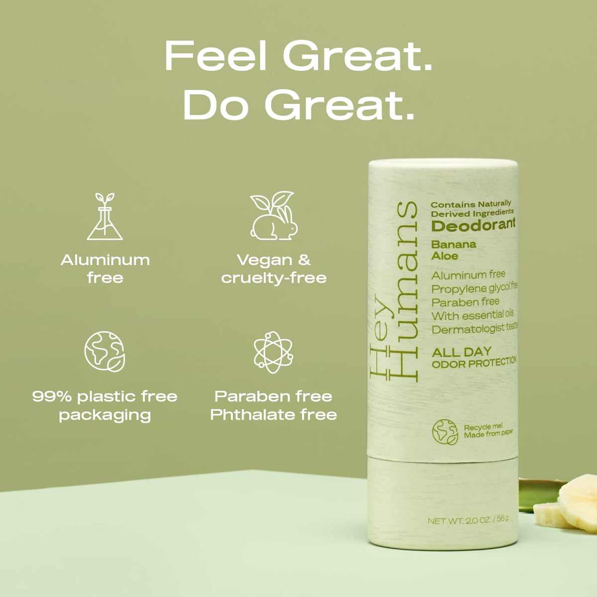 Hey Humans Deodorant, Aluminum Free Deodorant for Women and Men, Contains Naturally Derived Ingredients, All Day Odor Control, Refreshing Deodorant Essential Oils, Variety Pack