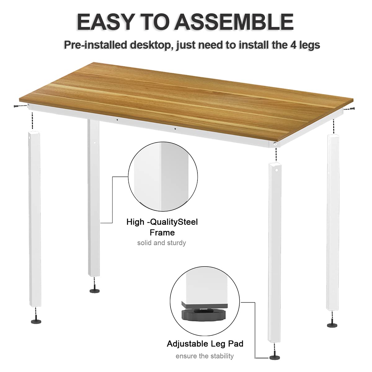 Weehom Computer Desk Home Office Writing Desk Study Laptop/Dining Table