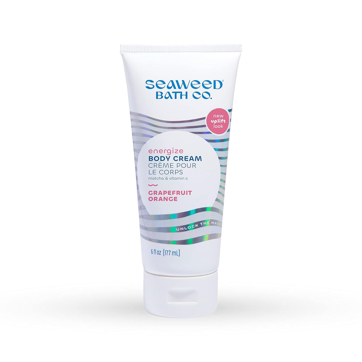 Seaweed Bath Co. Energize Body Cream - Grapefruit Orange | Hand and Body Lotion with Vitamin C, Hyaluronic Acid and Shea Butter | Invigorating Moisturizer For Dry Skin | 6 oz