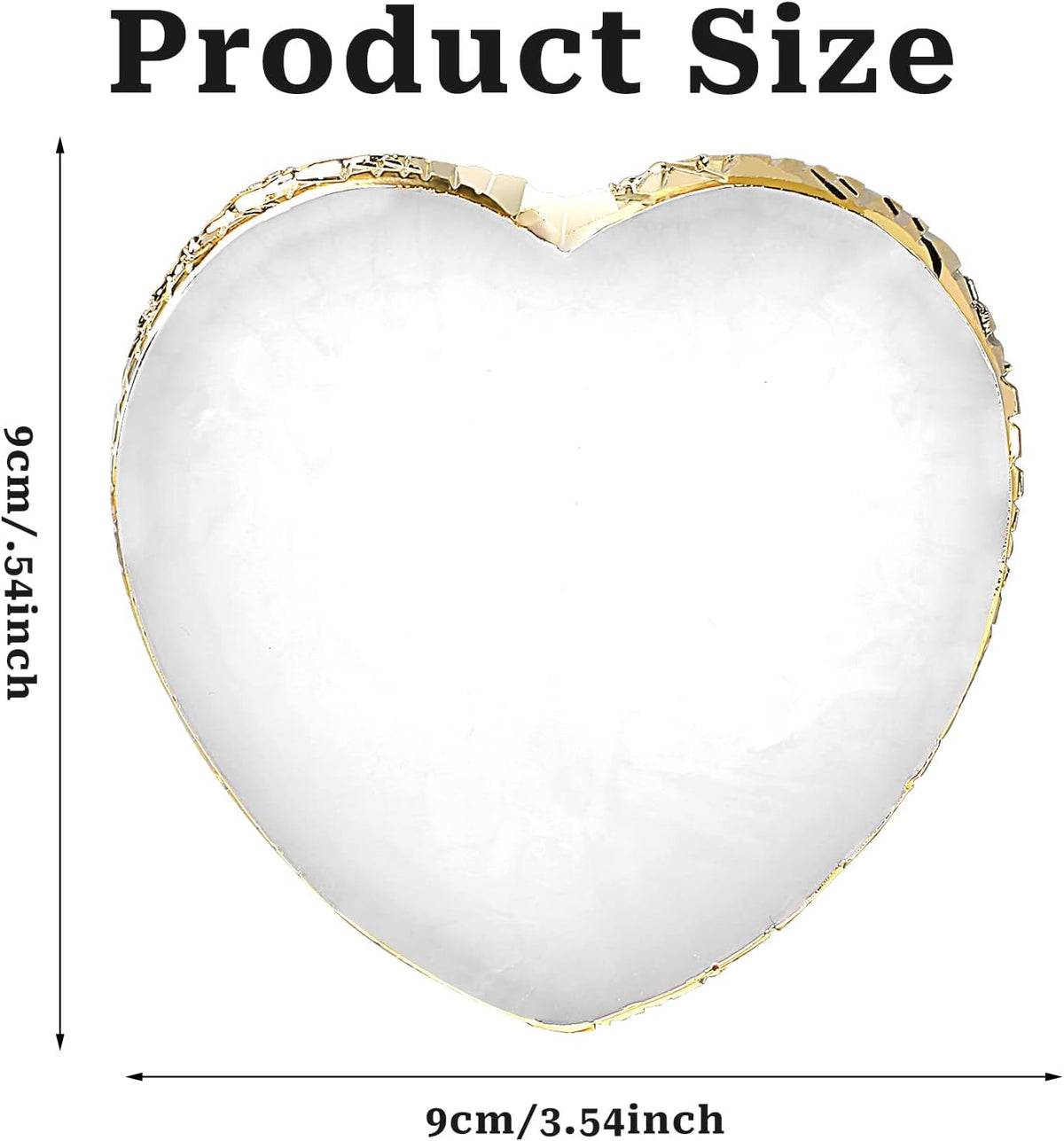Resin Nail Art Palette Nail Art Painting Mixing Color Palette Heart Shape Gold Edge Nail Gel Color Makeup Display Board Manicure Tool