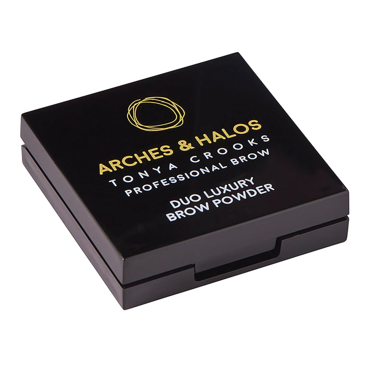 Arches and Halos Duo Luxury Brow Powder - Eyebrow Shaper and Color - Powder Compact with 2 Neutral Shades - Warm Brown - 0.1 oz