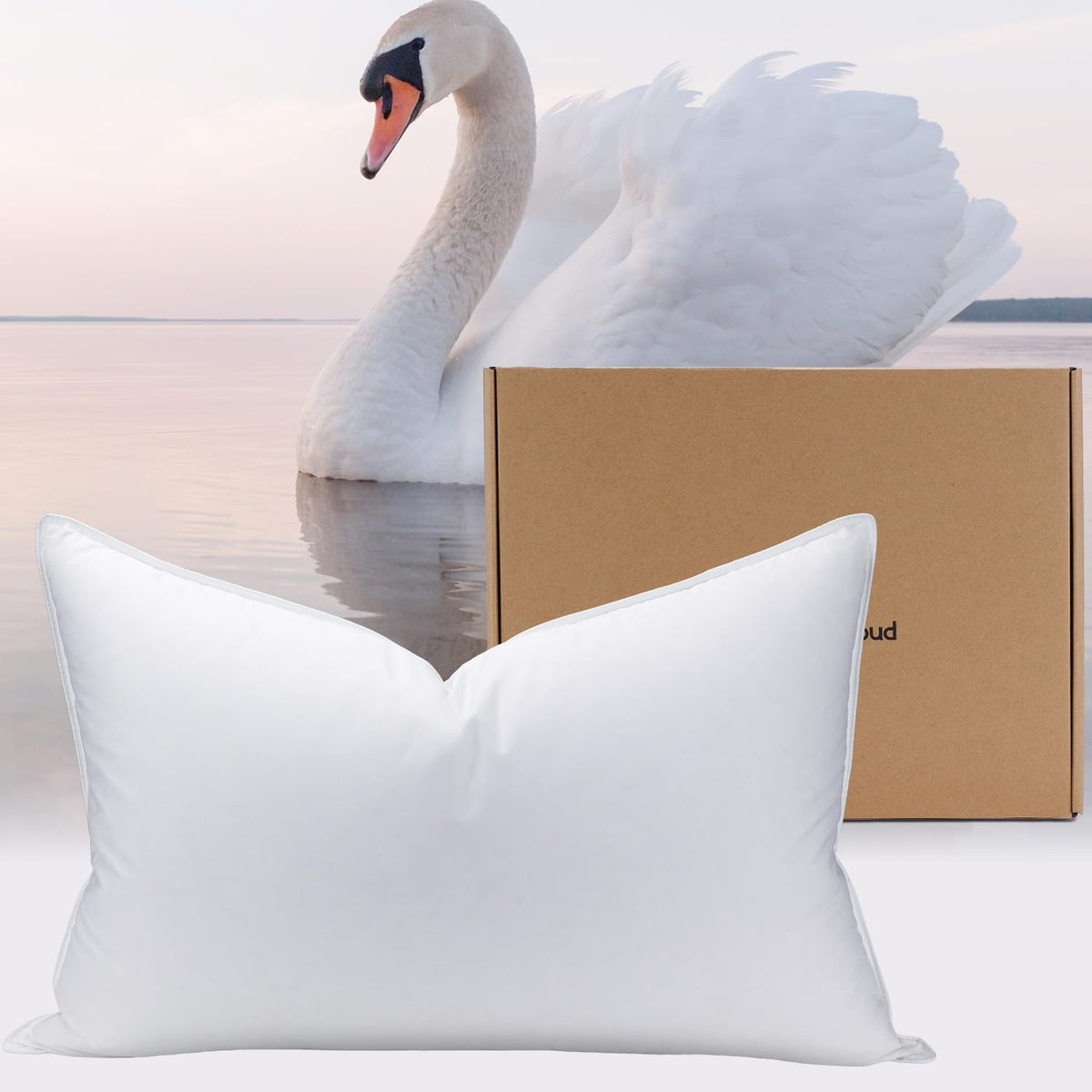 PlushHavenCloud White Goose Down Pillow Luxury Hotel Bed Pillow with 100% Natural 900+ Fill Power, Natural Goose Feather Pillow for Sleeping,700 Thread Count Cotton Shell, Queen Size- Medium, 1 Pack
