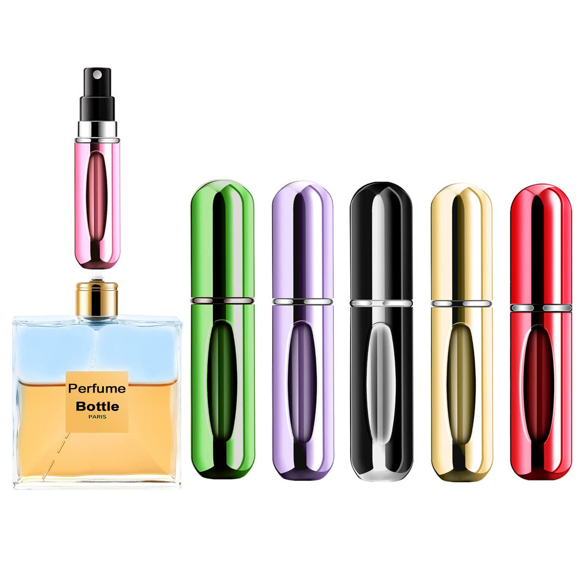Yamadura Mini Refillable Perfume Portable Atomizer Bottle Refillable Perfume Spray, Refill Pump Case for Traveling and Outgoing (5ml, 4 Pack) 4