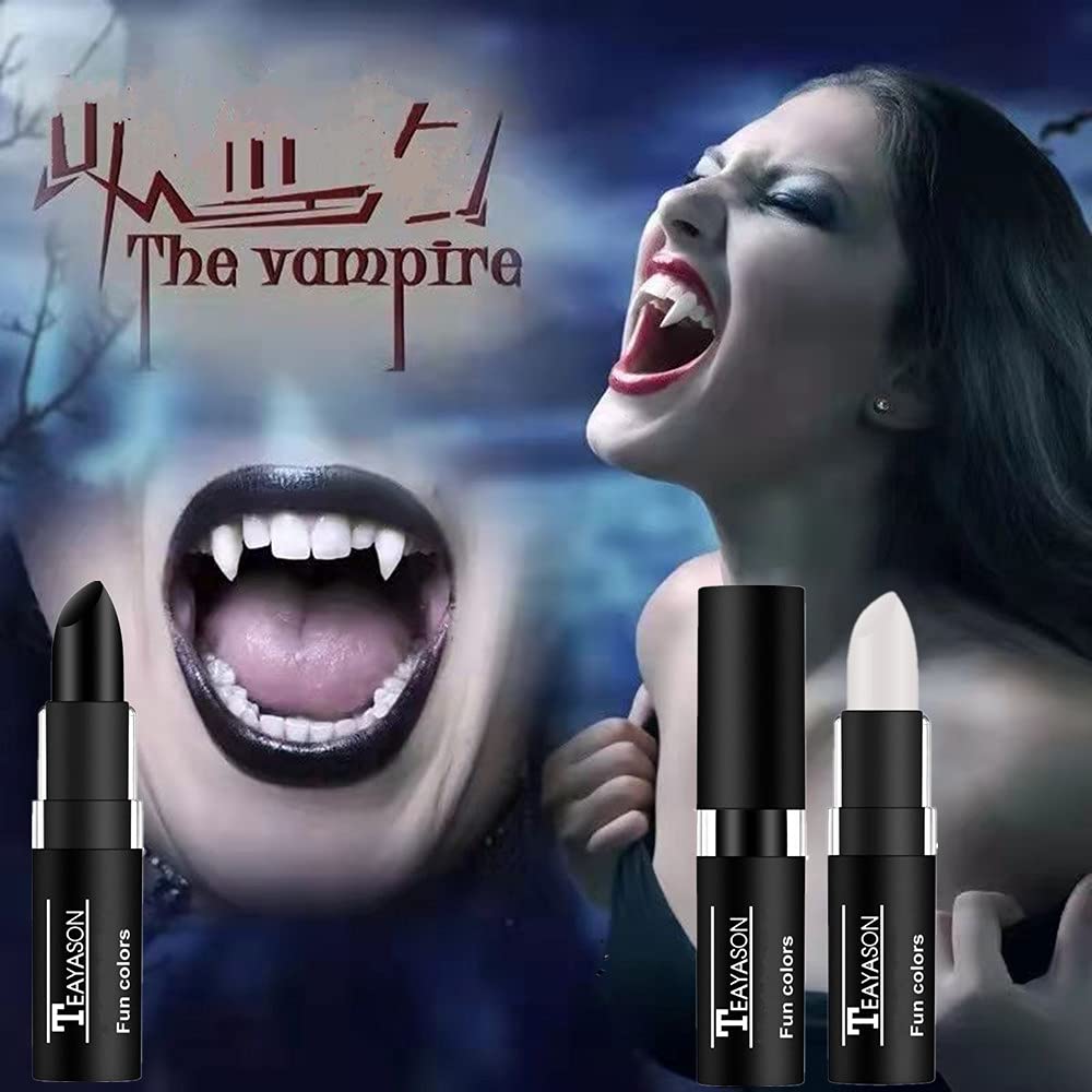 Go Ho 3 PCS Makeup Clown White Cream-Blendable Stick-Eye Black Sticks Face Body Paint Professional Halloween SFX Makeup,Safe Facepaint Nose&Lip Smacking for Sports Festival Make up(White+Black+Red)