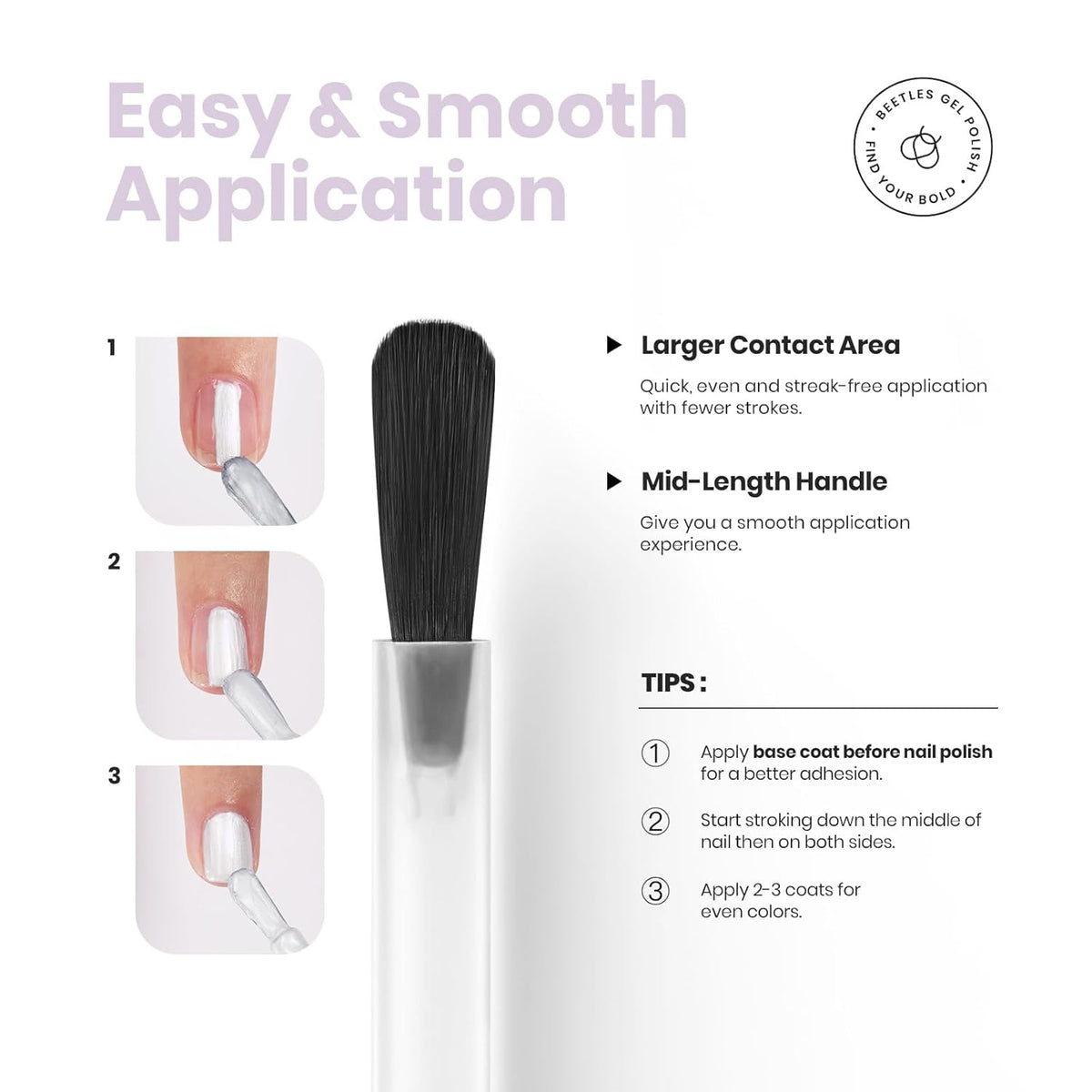 Beetles 2 in 1 Nail Strengthener Polish 1Pcs 15ml Pearl White Nail Polish-Fast Drying & Long Lasting Nail Polish Pearlescent Sheen Nail Lacquer Shimmer Art Effect for Nail Salon-Quality Results