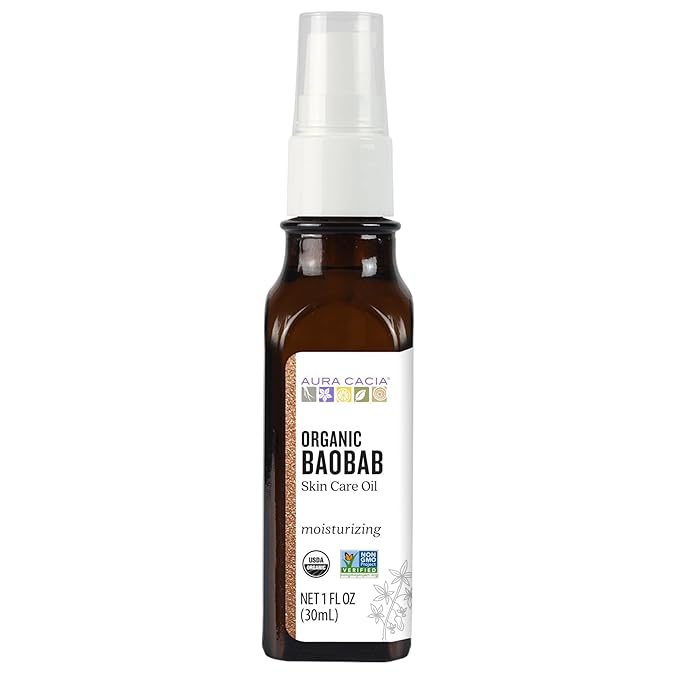 Aura Cacia Organic Skin Care Oil, Baobab, 1-Fluid Ounce (Pack of 2)
