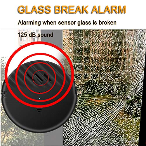 EverNary Window Vibration Alarm,3Pack 125dB Loud Ultra-Slim Anti-Theft Alarm for Door and Window Glass Break Sensor Alert with Adjustable Sensitivity (3, Black)