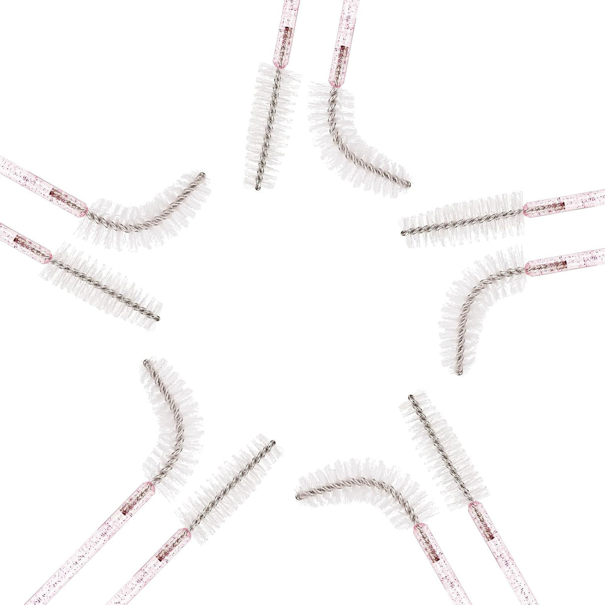 Tbestmax 500 Disposable Mascara Wands Eyelash Brush Spoolies for Eyebrow Eye Lash Extension (Pink, White)