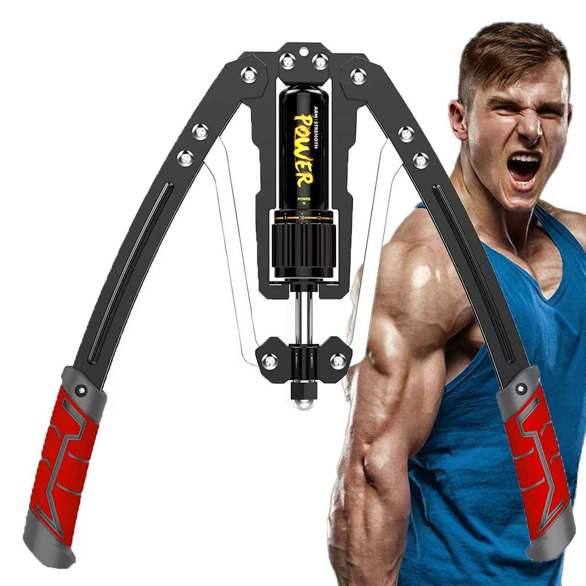 Twister Arm Exerciser - Adjustable 22-440lbs Hydraulic Power/Home Chest Expander/Shoulder Muscle Training Fitness Equipment/Arm Enhanced Exercise Strengthener (Red)