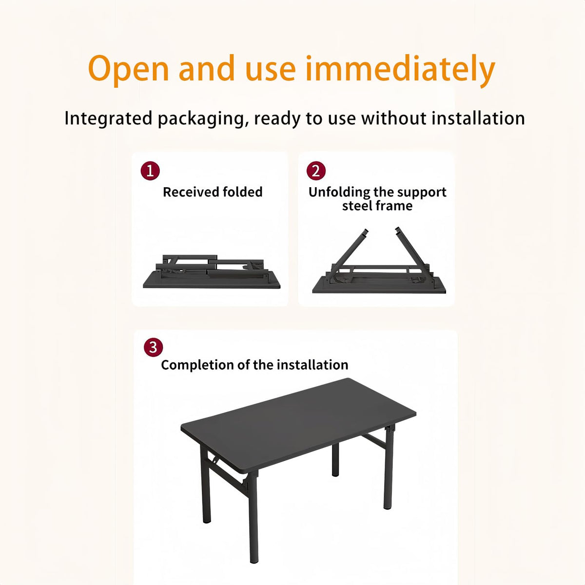 Mrsanmu Small Folding Desk No Assembly,31.5 Inch Folding Computer Desk Small Foldable Table for Home Office.