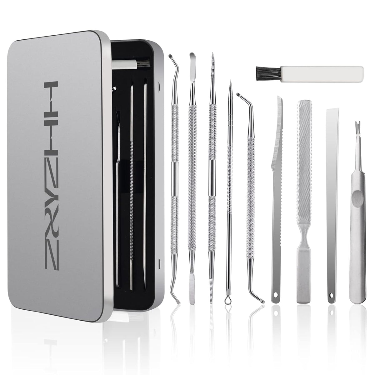 Ingrown Toenail Tool Removal Tool Kit, 10PCS Surgical Stainless Steel Professional Ingrown Toenail File and Lifters Manicure Care Treatment for Nail Correction Under Sidewall Clean