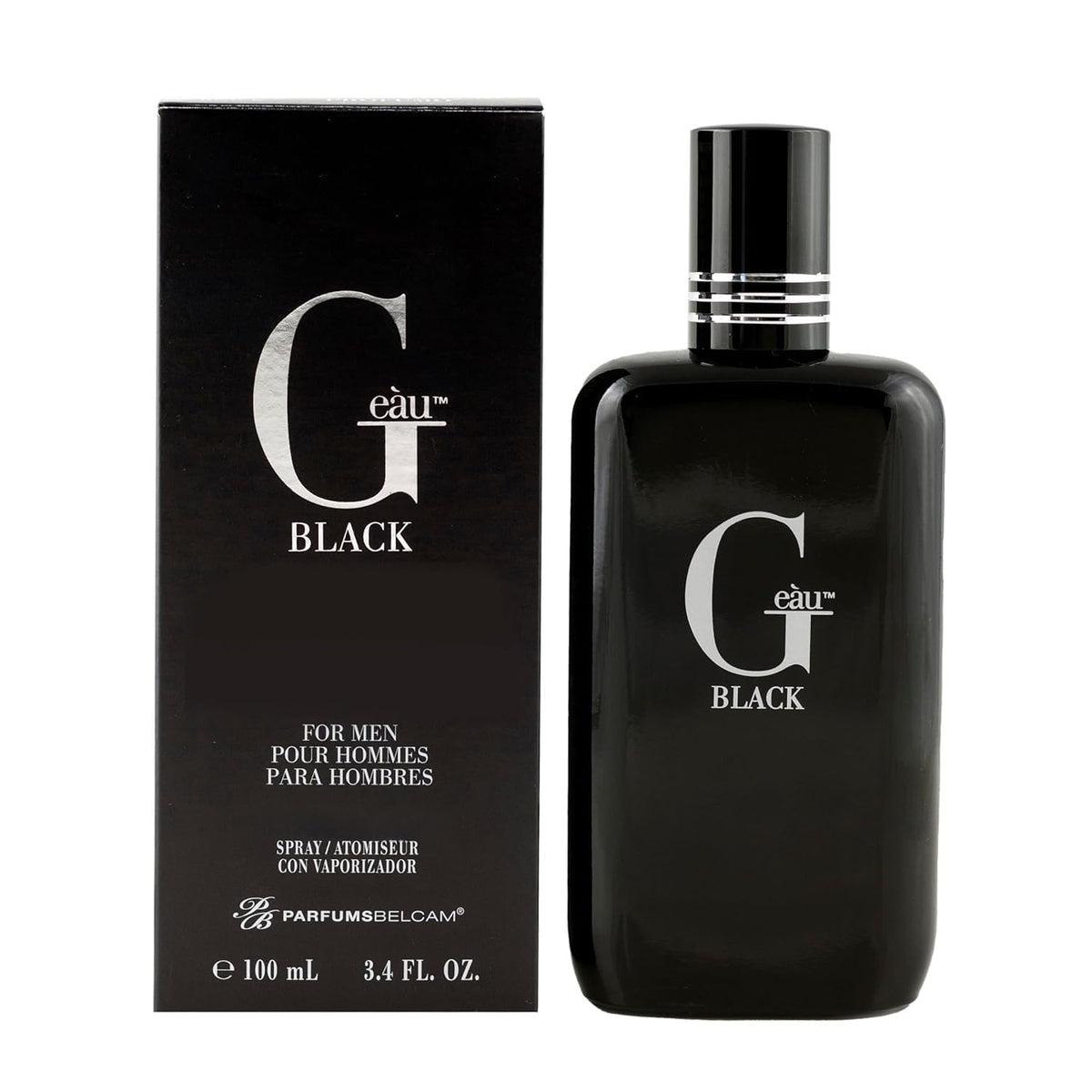 PB ParfumsBelcam G eàu Black Eau De Toilette Spray for Men – 100 mL Affordable, Long-Lasting Fresh Aquatic Fragrance & Spicy Aquatic Scent with Sandalwood & Patchouli for Day & Night Use