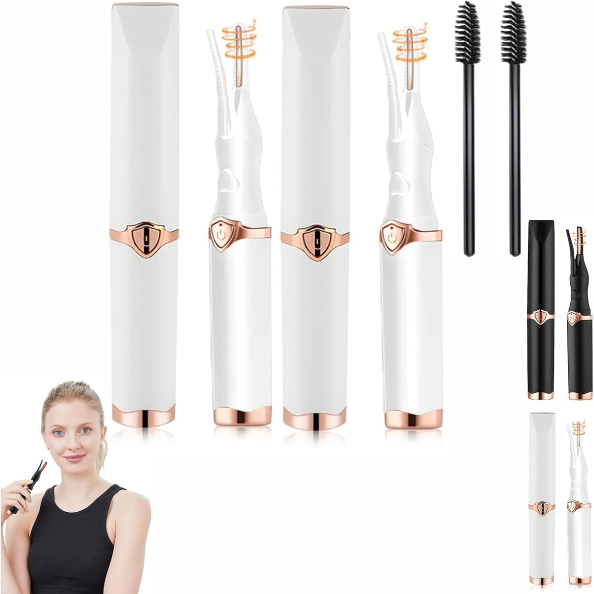 Caedralash Eyelash Curler, New Heated Eyelash Curler, Portable Heated Eyelash Curler, Mini Natural Eyelash Tool, Electric Eyelash Curler, Natural Curling, Smart Temperature Control