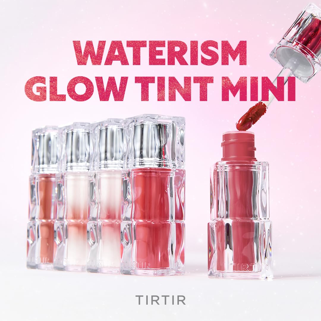TIRTIR [*Mini Size Waterism Tinted Lip Gloss #02 Merry Coral, 0.06 Fl Oz – Kiss Ready Lipgloss, 12H Long Lasting Non Sticky Natural Tinted Glow Korean Multiuse Cheek and Lip Tint for Women gift