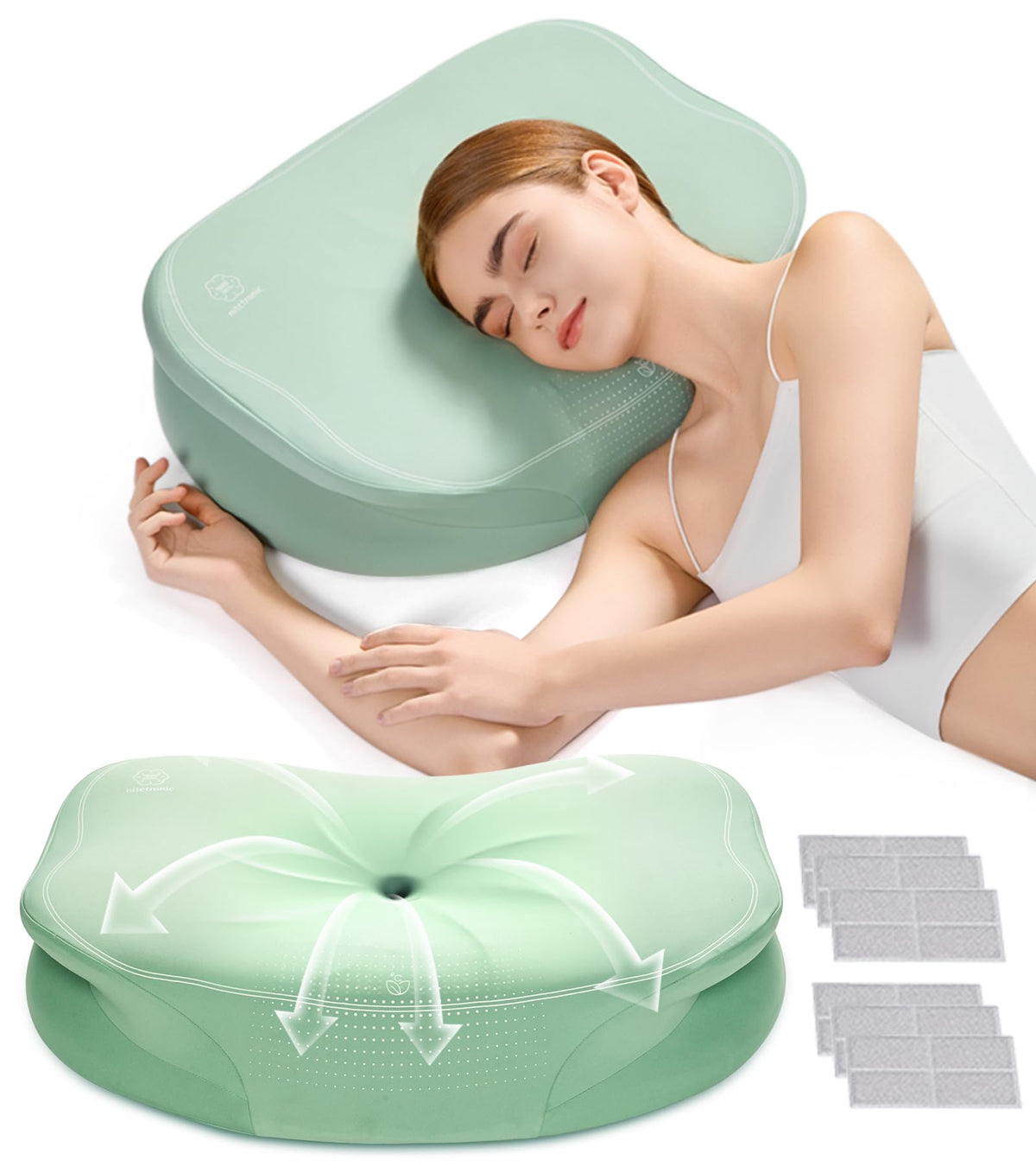 Cervical Neck Pillow for Pain Relief, Ergonomic Memory Foam Pillows for Side, Back, Stomach Sleepers, Lotus Contour Cervical Pillow with Breathable Pillowcase, Adjustable Neck Pillows Without Heat
