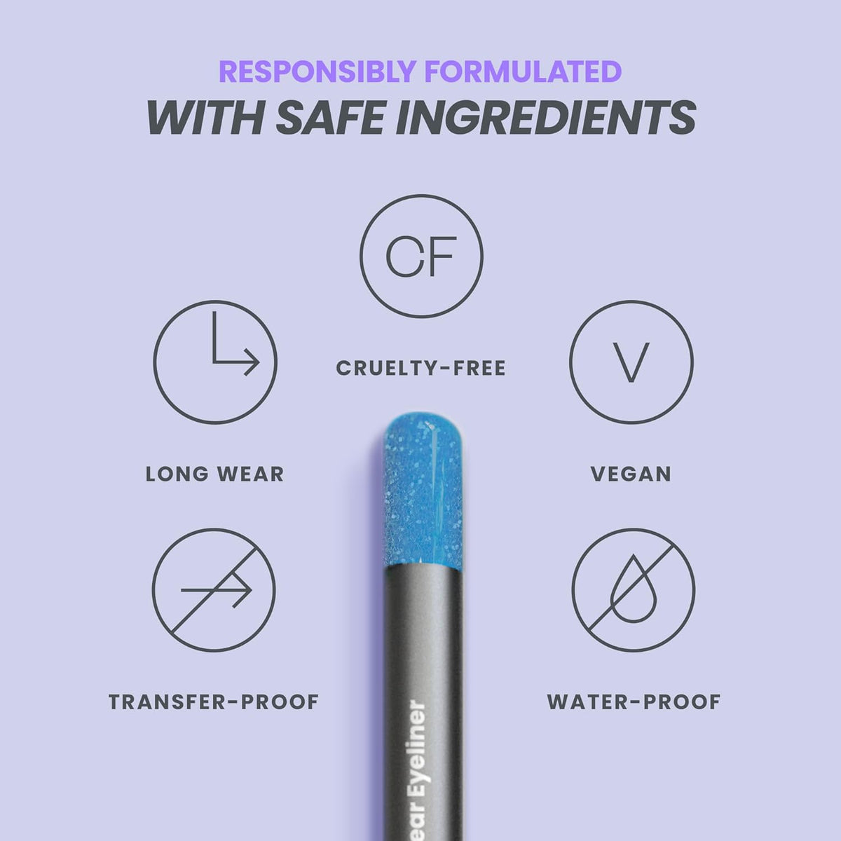 Wonderskin Eyeliner Pencil, 1440 Longwear Blue Eyeliner Pencil - Waterproof, Sharpenable & Smudge Proof