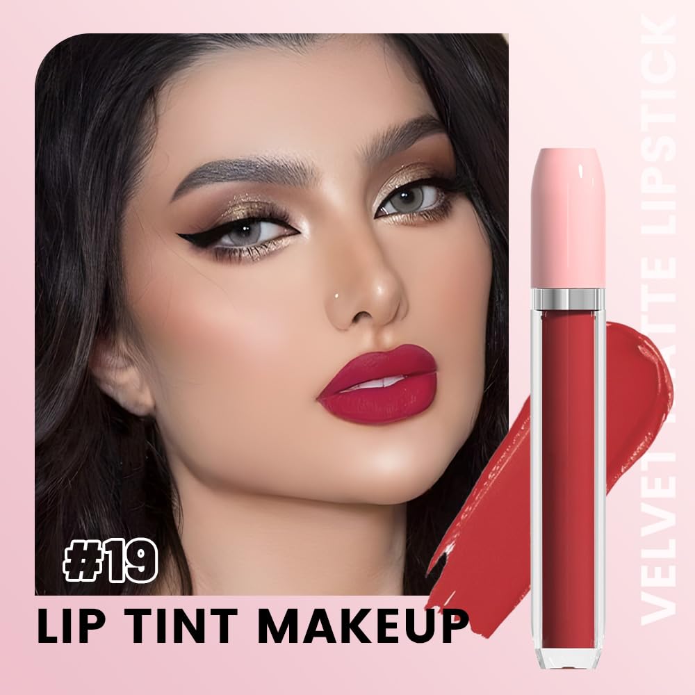 BINGBRUSH Super Matte Longwear No-Budge Stay On Smudge Proof Liquid Lipstick Long Lasting Makeup for Women,Highly Pigmented Color and Instant Shine, Cheeky