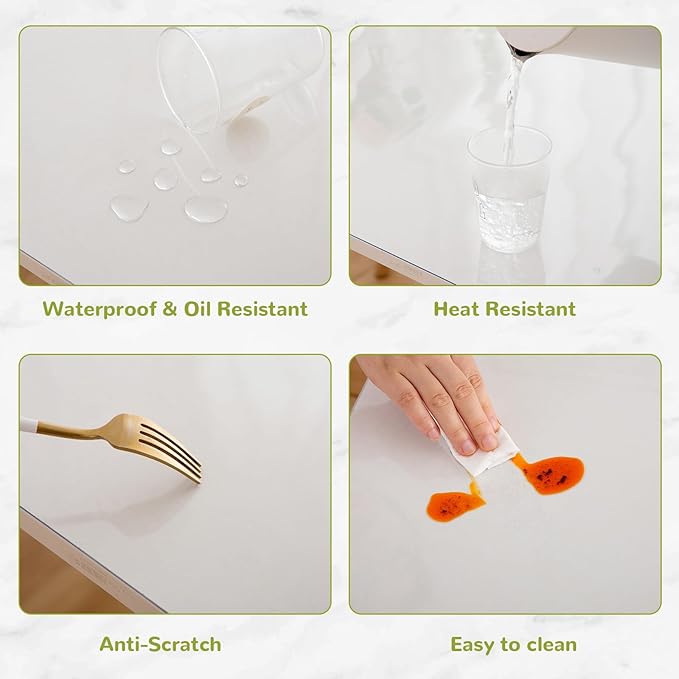 38 x 78 Inch Clear Table Cover Protector, Clear Table Protector for Dining Room Table, 1.5mm Plastic Table Cover, Waterproof Table Pad for Kitchen, Office