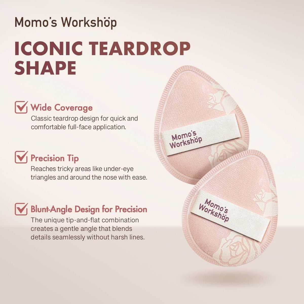 Makeup Sponge, Rubycell, Egg Shape, Foundation Sponges with Glossy PU Leather, for Liquid/Sheer Foundations, Cosmetic Puff, Medium Bounce,Travel Friendly & Reusable,2pcs & Storage Case
