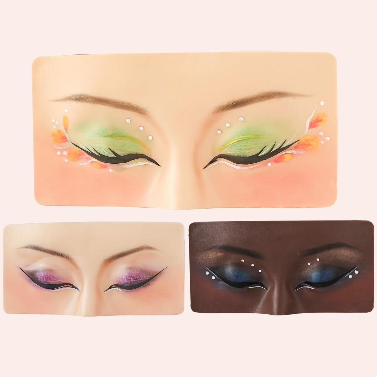 Makeup Practice Face, Makeup Practice Face Set 3D Realistic Makeup Practice Face Board with Cloth Bag for Makeup Artist Makeup Beginner Self-taught or Professional Enthusiasts (Yellow*2)