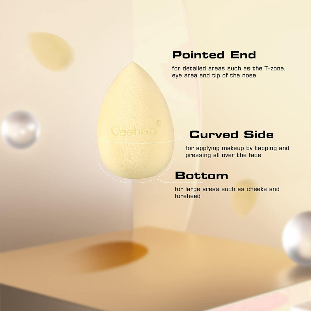 2PCS Makeup Sponge Set, Latex Free Makeup Blender for foundation, Makeup Sponges egg shaped, Makeup Sponges for all areas