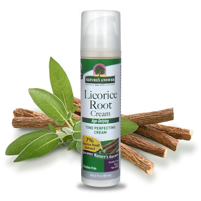 Nature's Answer Licorice Root Cream – Skin Tone Perfecting Moisturizer with 7% Licorice, Shea Butter – Age-Defying Face & Hand Cream – 1.7 oz – Alcohol & Paraben Free
