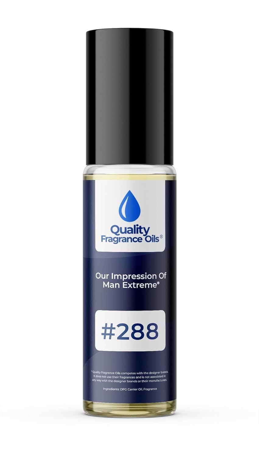 Quality Fragrance Oils' Man Extreme by Bvl. Impression #288 | Long-Lasting Perfume Oil, Alcohol-Free, Strong Scent, 10ml Roll-On | Affordable Alternative to Designer Fragrances