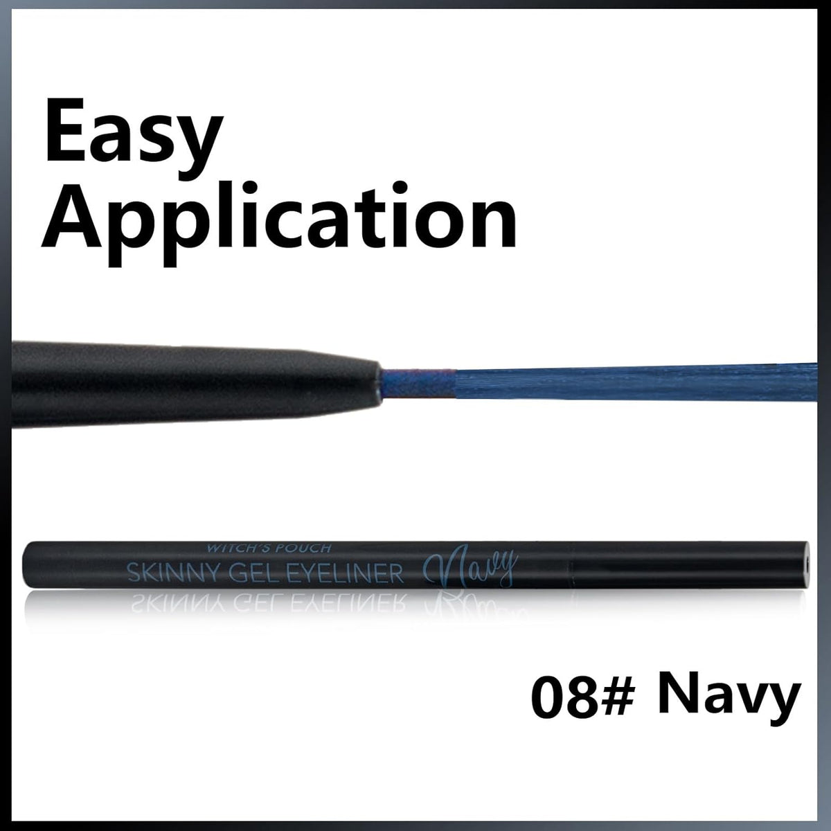 Witch's Pouch Gel Eyeliner Pencil Waterproof Smudge Proof, Long-Lasting Eye Liner, High-Intensity Colored, Ultra-Smooth Korean Eye Pencil Eye Makeup (08 Navy)