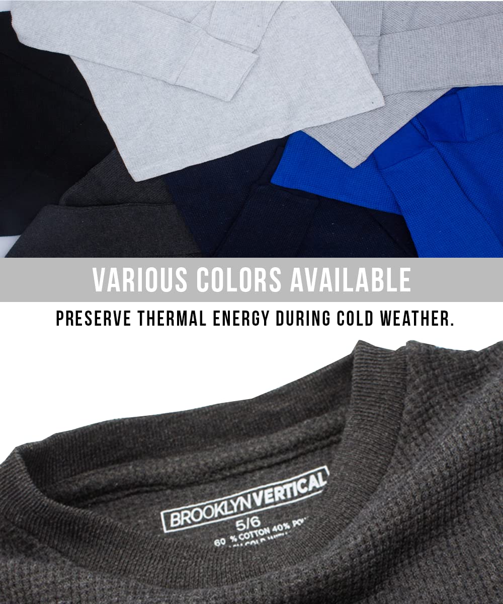 BROOKLYN VERTICAL Boys 2-Pack Thermal Waffle Active Base Layer Sets| Long Sleeve Shirt and Pants (Combo C, 12M)