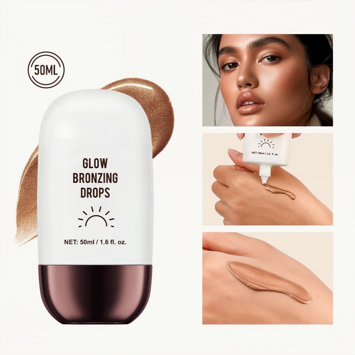 Liquid Highlighter 4 Colors Shimmer Glow Finish Face Highlighter Lightweight Waterproof Long Lasting Face Illuminator Highlight Illuminator for Face Cheek Eyes (Color 02)